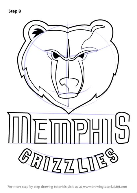 How To Draw Memphis Grizzlies Logo Nba Step By Step