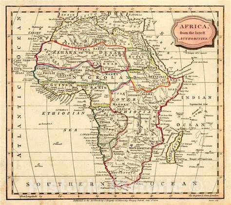 Historic Map 1806 Africa From The Latest Authorities Vintage Wall