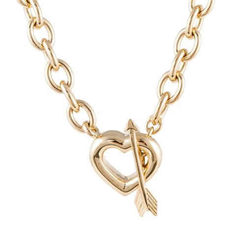 Tiffany And Co 18k Yellow Gold Heart Necklace With Toggle Yellow