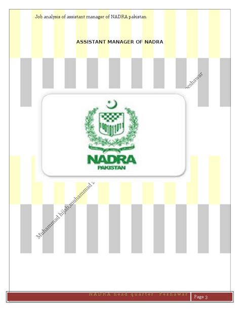 Many financial managers use their knowledge of a company to move out of finance and into a more. Job specification and job description of NADRA manager ...