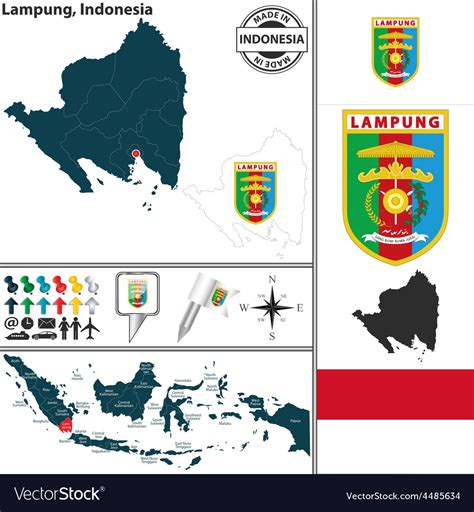 Map Lampung Royalty Free Vector Image Vectorstock