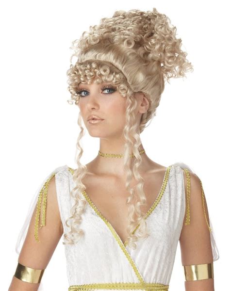 Athenian Goddess Blonde Wig Athena Aphrodite Greek Roman Costume Accessory
