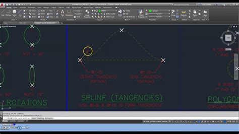 Autocad Student Shape Worksheet Drawing Spline Tangency Command Youtube