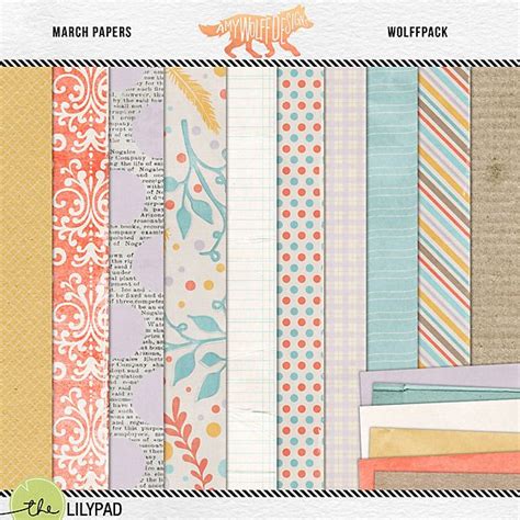 Paper Packs March Wolff Pack Papers Scrapbook Designs Paper Lily