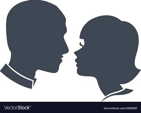 Couple Face Silhouette Royalty Free Vector Image