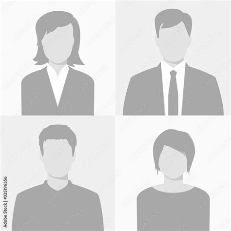 Man And Woman Profile Placeholder Default Vector Avatars Set Stock