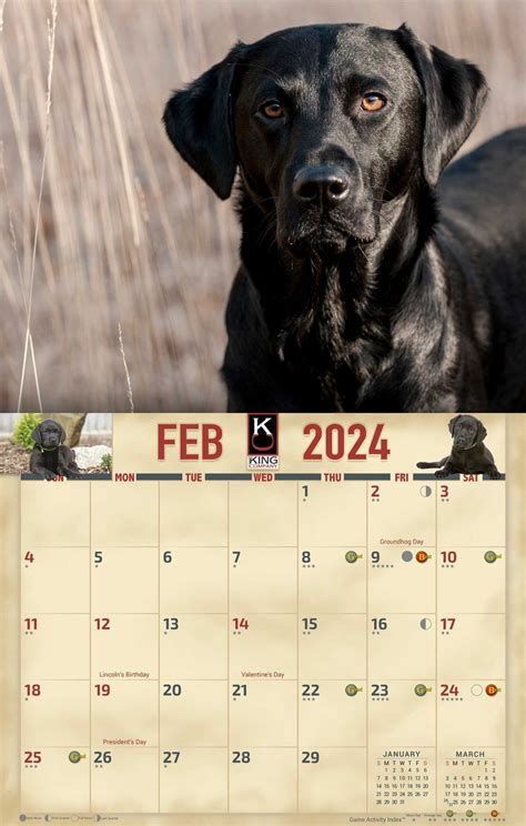 2024 Black Labrador Dog Wall Calendar The King Company