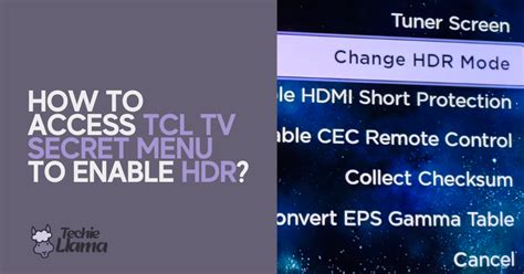 How To Access Tcl Secret Menu To Enable Or Disable Hdr Techie Llama