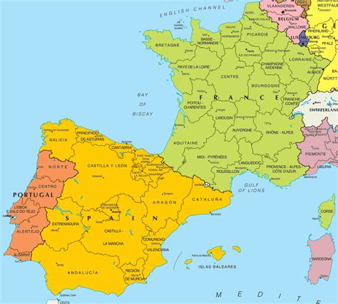 Map Of France And Spain Recana Masana