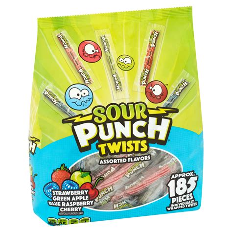 Sour Punch Twists Assorted Flavors Candy 37 Oz