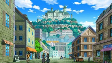 Image Result For Pokemon City Art Anime Places Fantasy City Fantasy