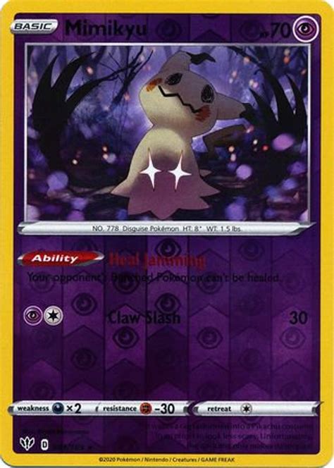 Mimikyu 081189 Rare Reverse Holo Sword And Shield Etsy