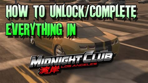 How To Unlock All Cars In Midnight Club Los Angeles Classic Car Walls