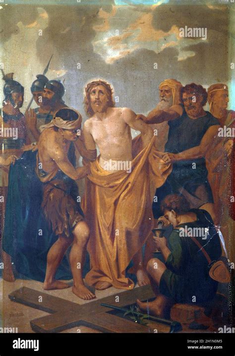 10th Stations Of The Cross Jesus Is Stripped Of His Garments Stock