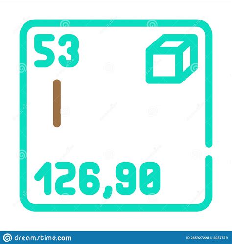 Iodine Chemical Element Color Icon Vector Illustration Stock Vector