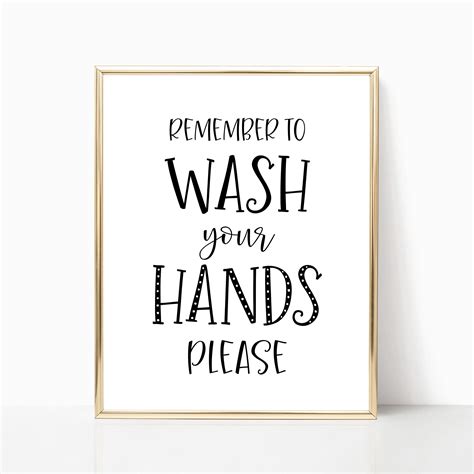 Remember To Wash Your Hands Please Printable Classroom Decor Etsy
