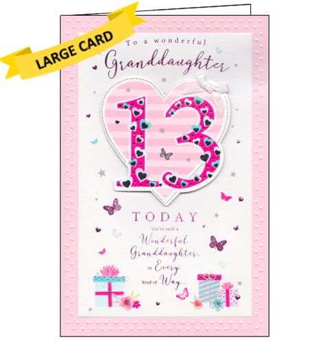 To A Wonderful Granddaughter 13th Birthday Card Nickery Nook