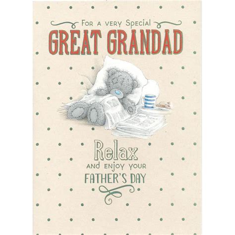 Special Great Grandad Me To You Bear Fathers Day Card Fss01039 Me