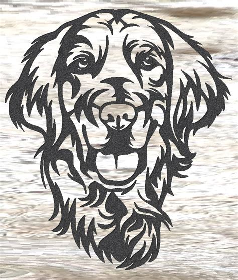 Golden Retriever Solid Steel Garden Pet Dog Stencil Sculpture