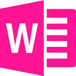 Deep pink microsoft word icon - Free deep pink office icons