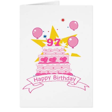 97 Year Old Birthday Cake Greeting Card Zazzle