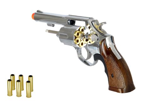 Hfc 44 Magnum Revolver Green Gas Airsoft Pistol Handgun Silver Hg 131c