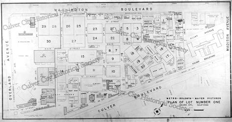 Metro Goldwyn Mayer Lot Map Culver City Historical Society Shop