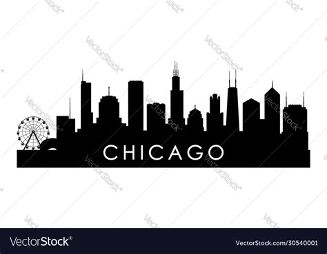 Chicago Illinois Skyline Silhouette Royalty Free Vector