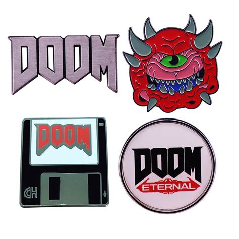 Doom Eternal Anime Games Lapel Pins Fps Game Doomguy Cartoon Badges