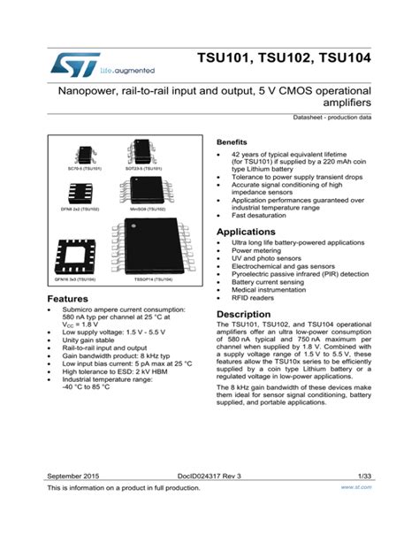 Datasheet Stmicroelectronics