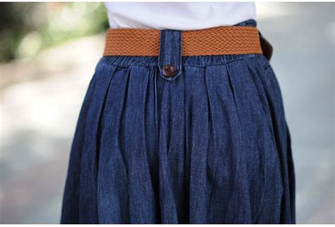 Ankle Length Long Denim Skirt