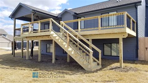 Long Treated Deck Deck And Drive Solutions Iowa Deck Builder