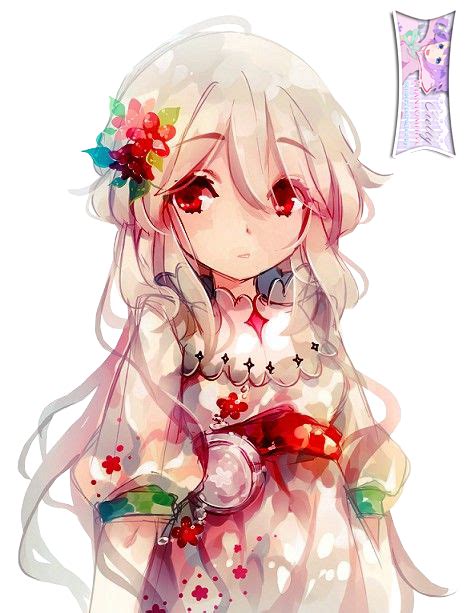 Cute Anime Girl And Flowers Art By Claries Extract By