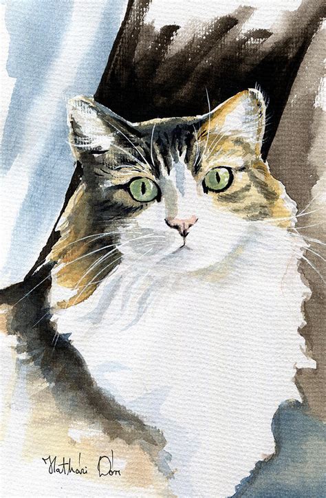 Miss Lucy Cat Portrait Painting By Dora Hathazi Mendes Fine Art America