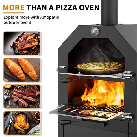 17 Stories Cadince Steel Freestanding Wood Fired Pizza Oven In Black