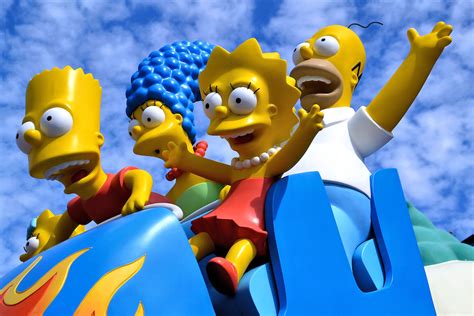 Simpsons Riding Rollercoaster At Universal In Orlando Florida