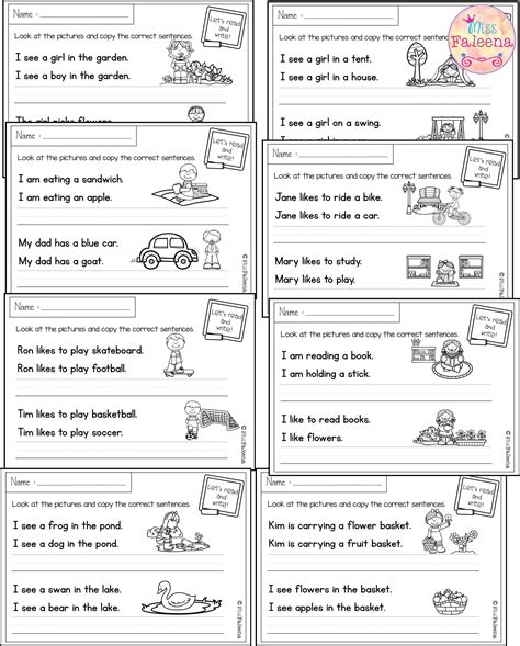 Writing Sentence Worksheets For Kindergarten