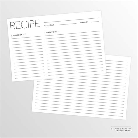 4x6 Recipe Card Printable Recipe Printable Card Recipe Etsy