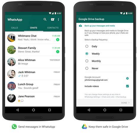 WhatsApp for Android now lets you back up your chat history, voice
