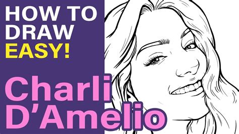 How To Draw Charli D Amelio Step By Step TRAILER YouTube