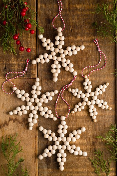 How to Make Wood Bead Christmas Ornaments  Kippi at Home