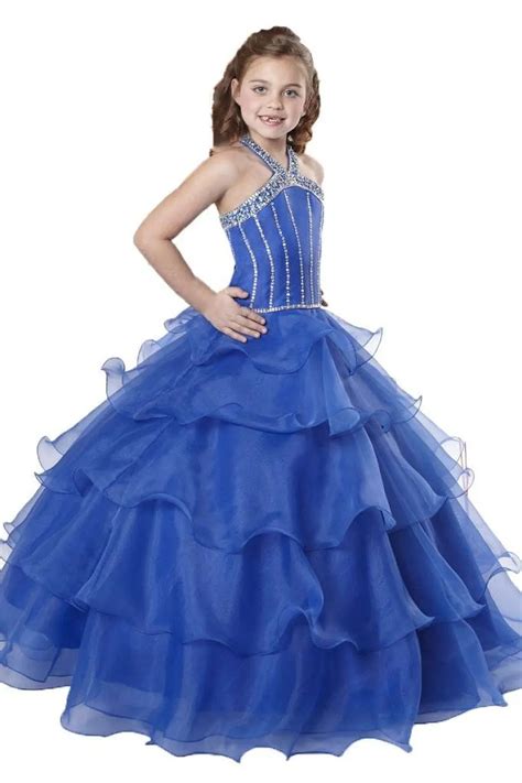 2016 Classic Flower Girl Royal Blue Dress Occasion Party Bridesmaid Wedding Formal Wear Cute