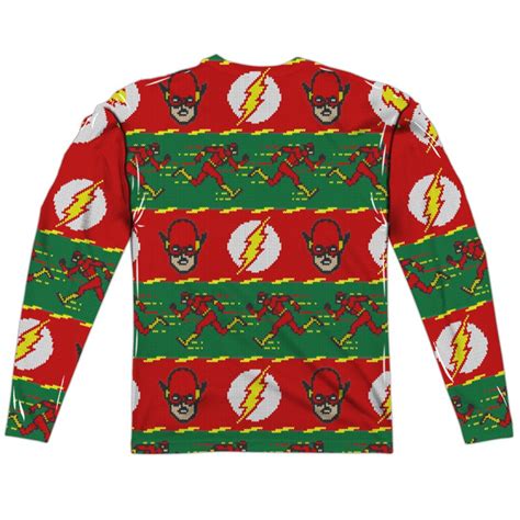 The Flash Ugly Christmas Sweater Print Long Sleeve T Shirt