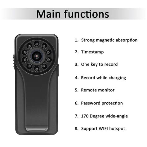 170° Infrared Camera 1080p Wifi Motion Detection Night Vision Cam W