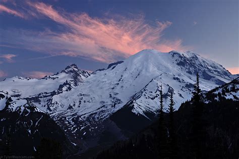 Sunset At Sunrise Mount Rainier National Park Tyler Westcott Photography