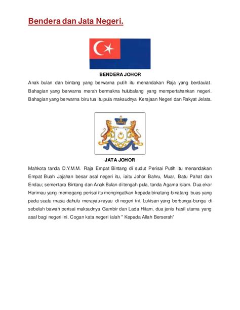 Maksud bendera & jata setiap negeri di malaya dan sabah , sarawak. Bendera dan jata negeri