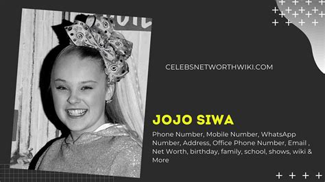 Jojo Siwa Phone Number Whatsapp Number Contact Mobile