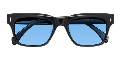 Blue Tortoise Wayfarer Classic Rectangle Tinted Sunglasses With Light Blue Sunwear Lenses Navarro