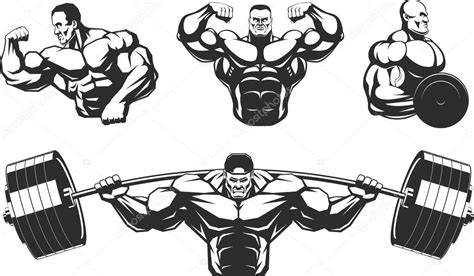 Silhouettes Athletes Bodybuilding — Stock Vector © Andreymakurin 96926168