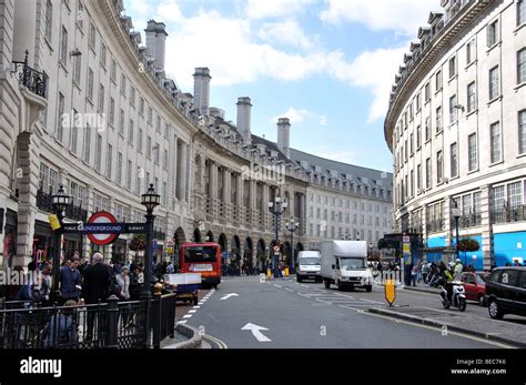 Regent Street From Piccadilly Circus City Of Westminster London Stock